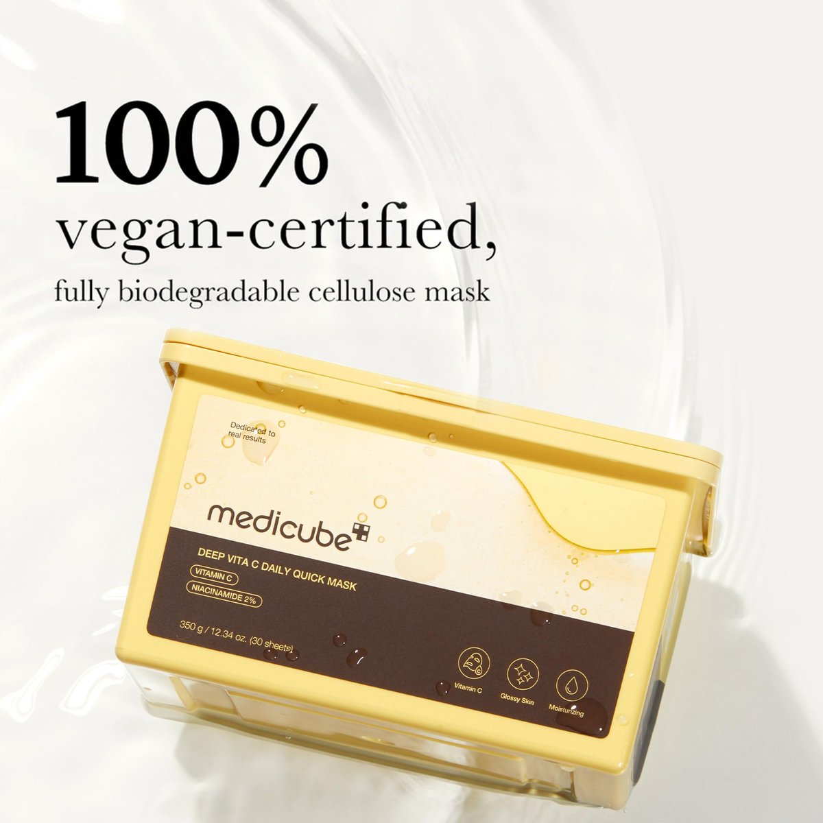 Medicube Deep Vita C Daily Quick 30 Sheet Masks - Vegan Certified, Quick Dispenser, Triple Vitamin Complex for Radiance and Hydration - Korean Face Masks - görsel 8