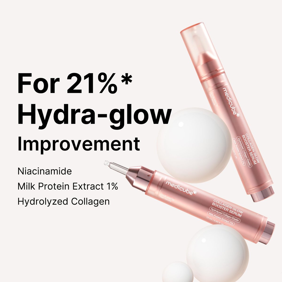 Medicube Collagen Glow Booster Milk Serum - Twist & Click - Radiance & Hydration with Niacinamide, Milk Protein Extract, Hydrolyzed Collagen - Illuminates & Firms Skin - Korean Skin Care, 0.50 oz Avelisse