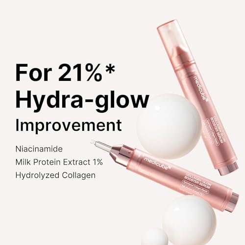 Medicube Collagen Glow Booster Milk Serum - Twist & Click - Radiance & Hydration with Niacinamide, Milk Protein Extract, Hydrolyzed Collagen - Illuminates & Firms Skin - Korean Skin Care, 0.50 oz Avelisse
