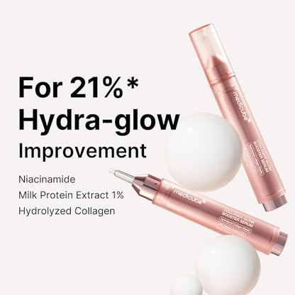 Medicube Collagen Glow Booster Milk Serum - Twist & Click - Radiance & Hydration with Niacinamide, Milk Protein Extract, Hydrolyzed Collagen - Illuminates & Firms Skin - Korean Skin Care, 0.50 oz Avelisse