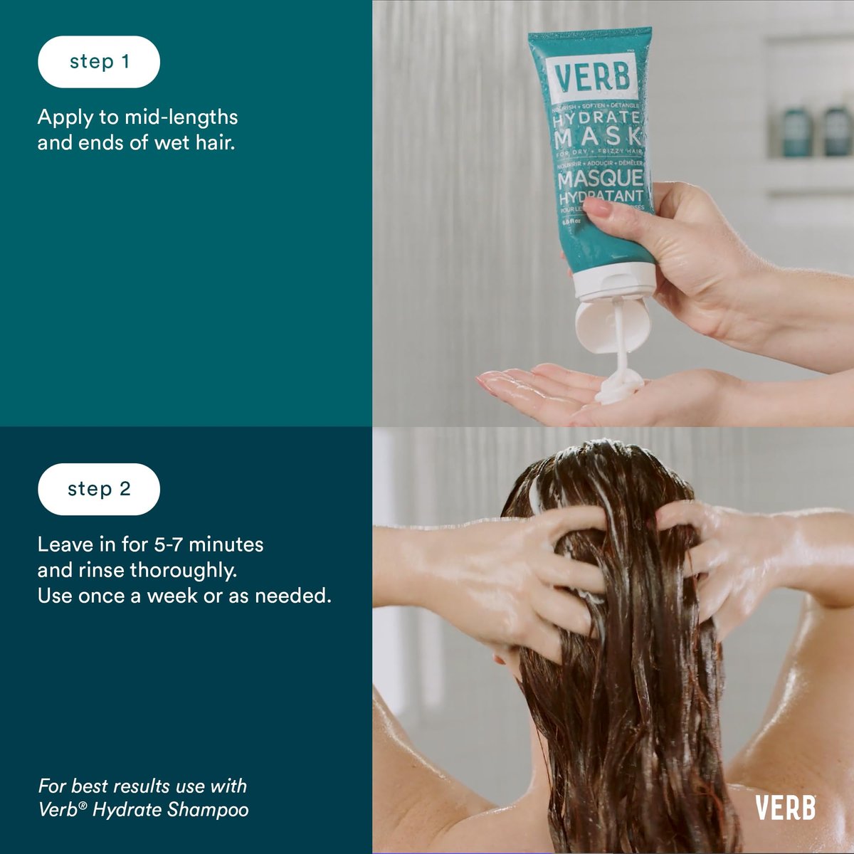 VERB Hydrate Mask - Intense Moisture for Dry & Frizzy Hair - Smooth & Detangle - 6.8 fl oz Avelisse