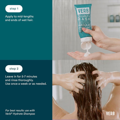 VERB Hydrate Mask - Intense Moisture for Dry & Frizzy Hair - Smooth & Detangle - 6.8 fl oz Avelisse