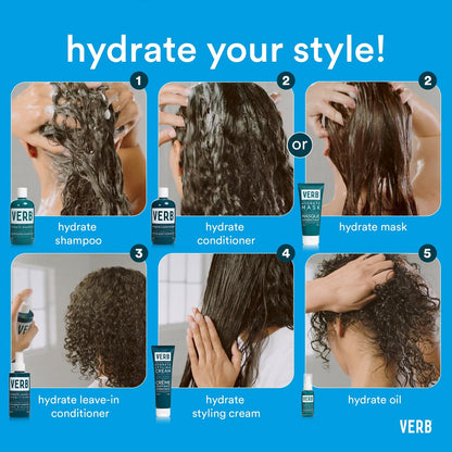 VERB Hydrate Mask - Intense Moisture for Dry & Frizzy Hair - Smooth & Detangle - 6.8 fl oz Avelisse
