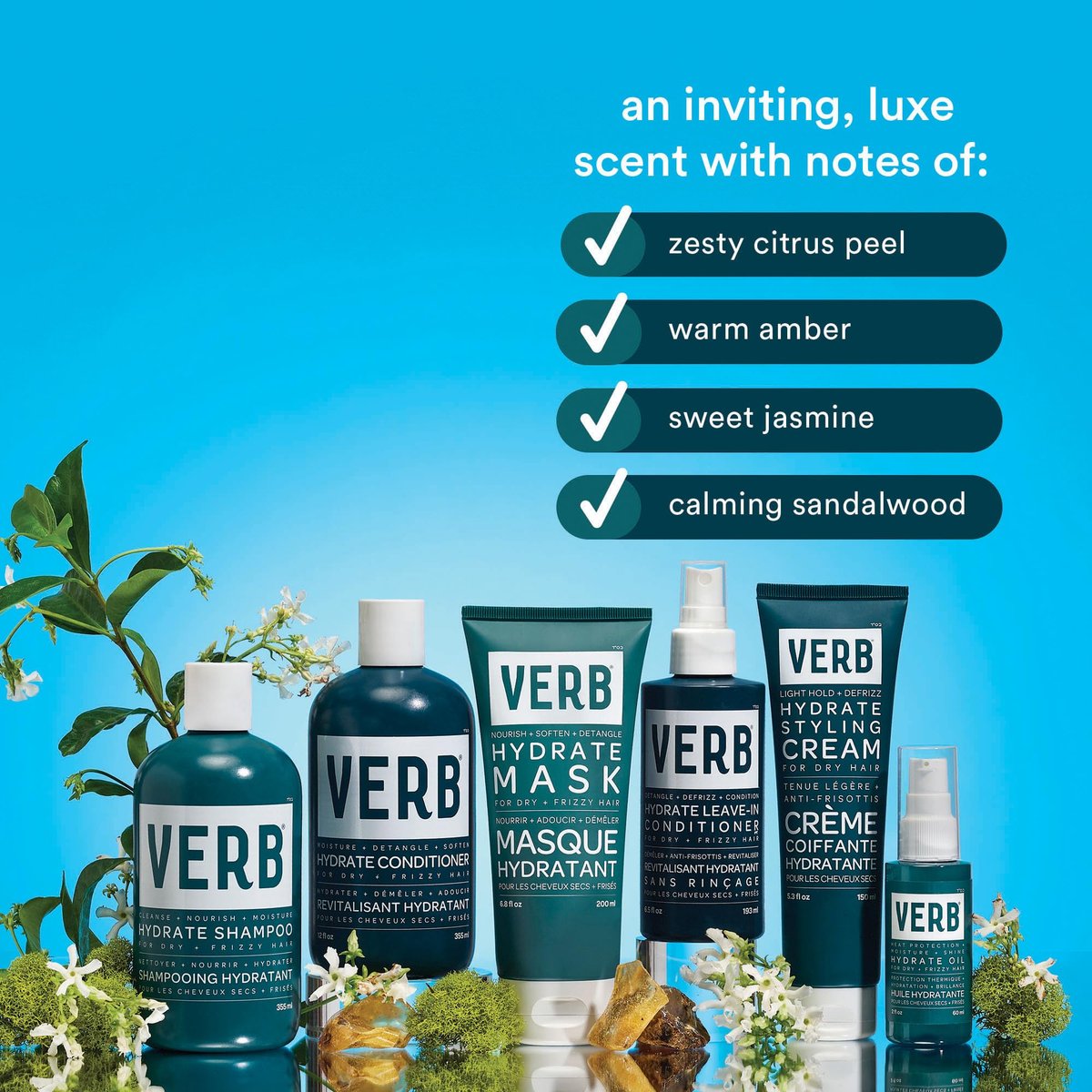 VERB Hydrate Mask - Intense Moisture for Dry & Frizzy Hair - Smooth & Detangle - 6.8 fl oz Avelisse