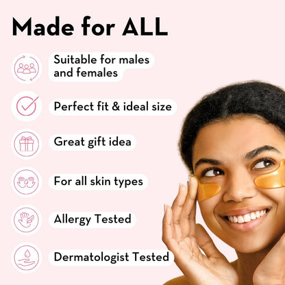 Elizabeth Mott 24K Gold Under Eye Patches - Collagen, Niacinamide & Peptides for Puffy Eyes, Dark Circles & Wrinkles - Hydrating & Brightening Eye Mask, Cruelty-Free Avelisse