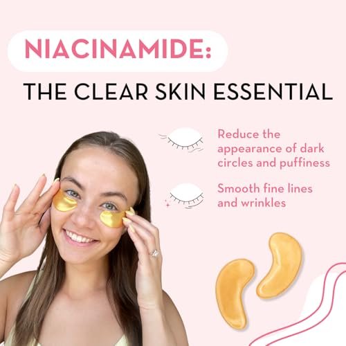 Elizabeth Mott 24K Gold Under Eye Patches - Collagen, Niacinamide & Peptides for Puffy Eyes, Dark Circles & Wrinkles - Hydrating & Brightening Eye Mask, Cruelty-Free Avelisse