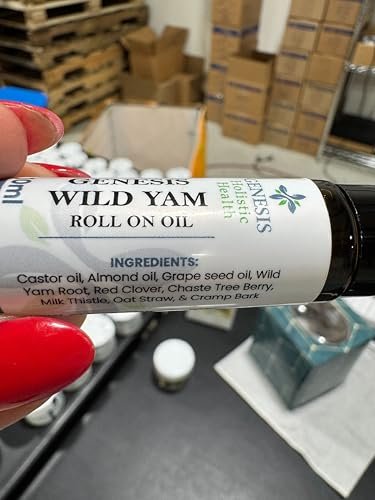 Genesis Wild Yam Root Roll On Oil for Women 10ml - Organic Wild Yam Oil with Chaste Tree & Red Clover, Vegan-Friendly & Unscented Botanical Roll-On, Fast-Absorbing, Made in USA Avelisse