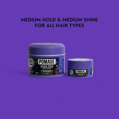 Rolda Midnight Hair Pomade for Men – Water-Based, Flake-Free Medium Hold & Shine with Keratin Complex (5.29 oz) Avelisse