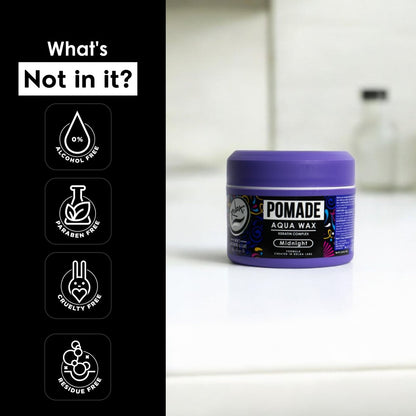 Rolda Midnight Hair Pomade for Men – Water-Based, Flake-Free Medium Hold & Shine with Keratin Complex (5.29 oz) Avelisse