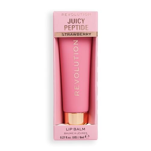 Revolution Juicy Peptide Lip Balm – Pink Strawberry, Hydrating & Nourishing with Peptides, Squalane & Vitamin E, 0.27 fl oz - görsel 14