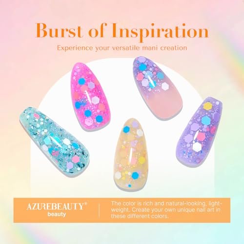 AZUREBEAUTY Dip Powder Nail Set - 6 Spring Colors Pink Purple Green Glitter Cheese, Natural Dipping Powder Starter Kit for French Nail Art Manicure DIY Salon, No Nail Lamp Needed - görsel 10