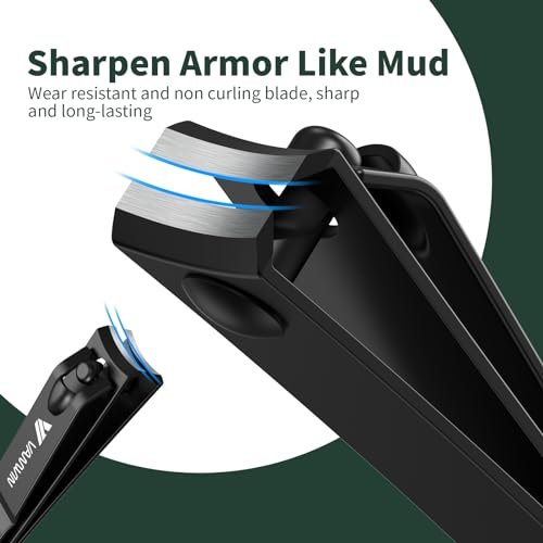 VANWIN German Nail Clippers for Men, 4-Pack Ultra Sharp Matte Stainless Steel Fingernail & Toenail Clippers with Glass Nail File, Nail Cutter Set, Stocking Stuffers for Men Women Black - görsel 6