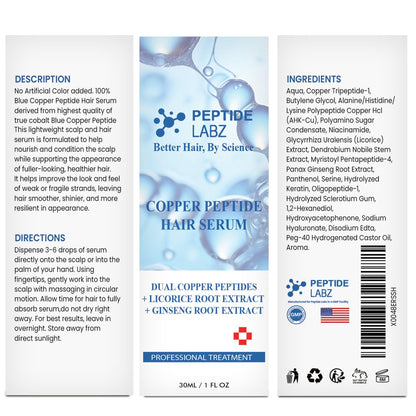 Copper Peptide Hair Serum with Copper Tripeptide-1 & Licorice Root Extract – Dual Peptide Scalp Treatment Avelisse