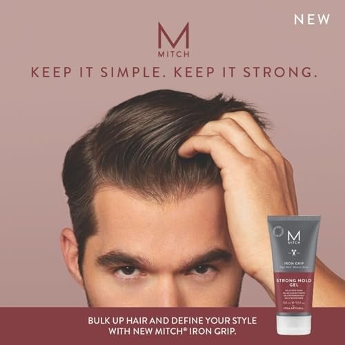 MITCH by Paul Mitchell Iron Grip Strong Hold Gel – High Hold, Medium Shine, 5.1 oz for All Hair Types Avelisse