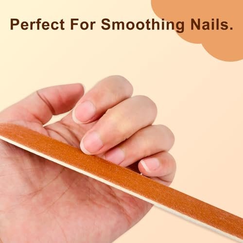 LNAUJS 24 Pack Nail File, Wooden Emery Board Nail File for Natural Nails, Dual Sided Manicure Tool Set, Compact 7 Inches - görsel 8
