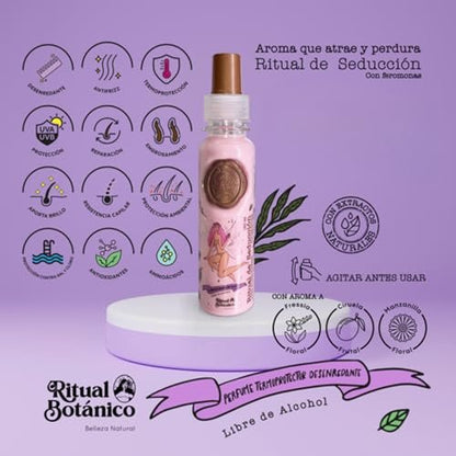 Ritual Botanico Hair Perfume Heat Protectant - Alcohol-Free, Anti-Frizz, Detangling, UV Protection, Pheromone-Infused, Fruity Floral Scent, All Hair Types, 4.05 oz