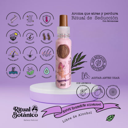 Ritual Botanico Hair Perfume Heat Protectant - Alcohol-Free, Anti-Frizz, Detangling, UV Protection, Pheromone-Infused, Fruity Floral Scent, All Hair Types, 4.05 oz