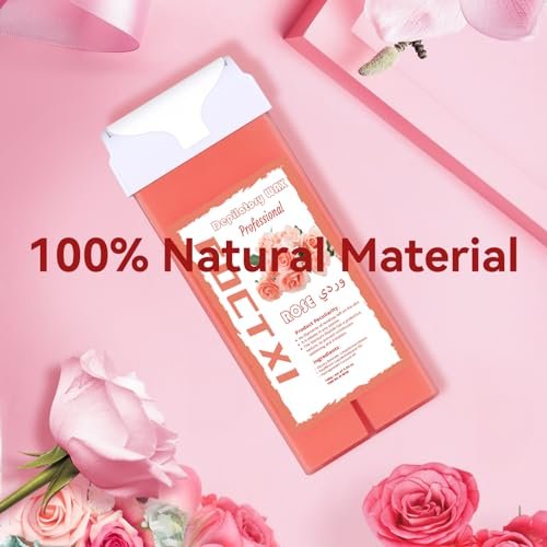 FOCTXI Hair Removal Kit with Roll On Wax and Strips – At Home Waxing Kit for Women and Men, Soft Pink, 7 oz Avelisse