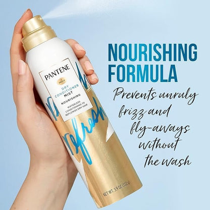 Pantene Pro-V Dry Conditioner Mist Spray for Hair, 3.9 oz - Instant Hydration & Frizz Control with Vitamin B5, Safe for Color Treated Hair Avelisse
