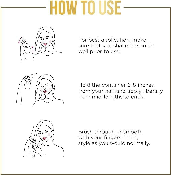 Pantene Pro-V Dry Conditioner Mist Spray for Hair, 3.9 oz - Instant Hydration & Frizz Control with Vitamin B5, Safe for Color Treated Hair Avelisse