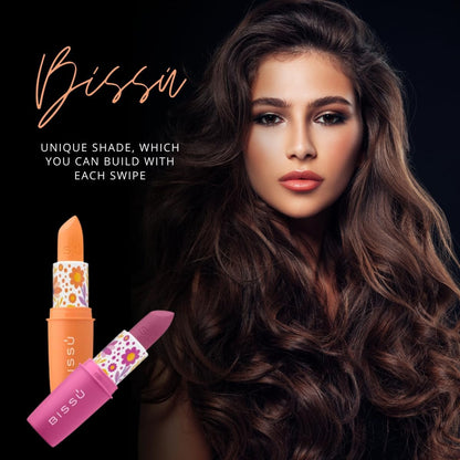 Bissú 7-Piece Magic Lipstick Kit - Shea Butter & Coconut Oil, Buildable Color, Natural Ingredients, Cranberry