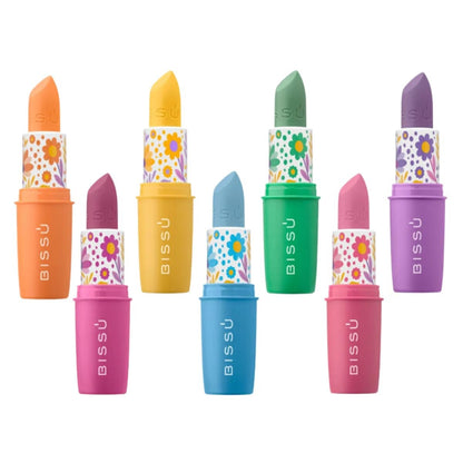Bissú 7-Piece Magic Lipstick Kit - Shea Butter & Coconut Oil, Buildable Color, Natural Ingredients, Cranberry