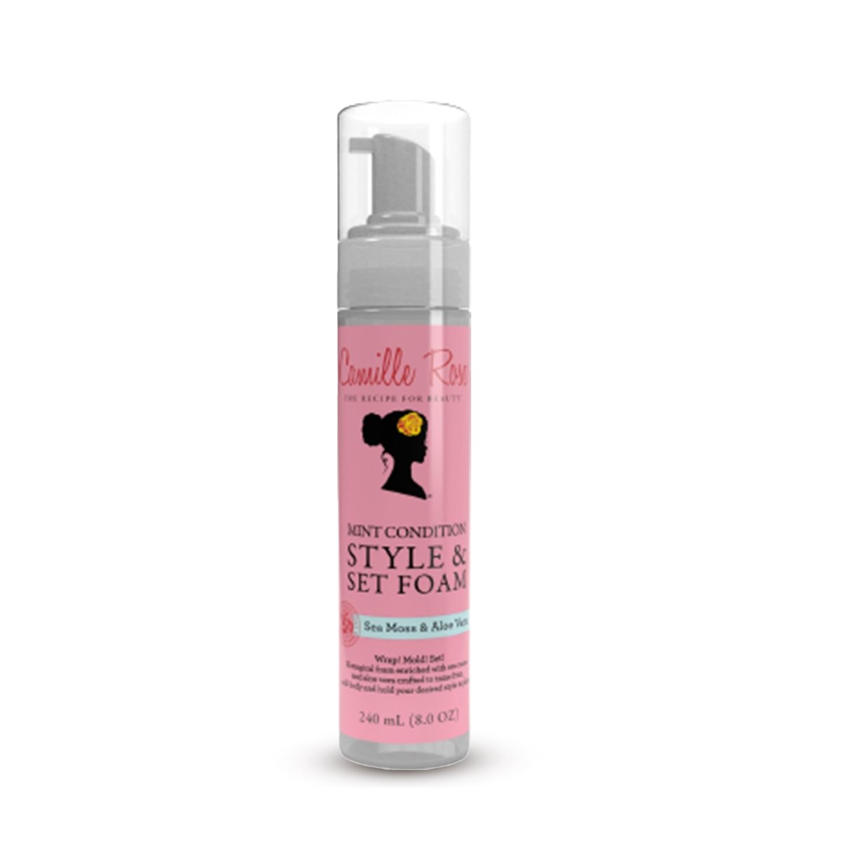 Camille Rose Style & Set Foam, Mint Condition – Sea Moss & Aloe Vera Hair Styling Mousse for Curl Definition, Volume & Frizz Control (8 oz) Avelisse