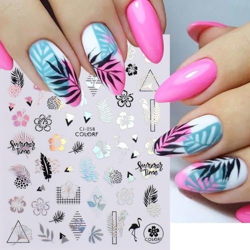 6-Pack Summer Nail Art Stickers – Palm Tree, Starfish & Tropical Coconut Tree Decals for Beach-Themed Manicure - görsel 6