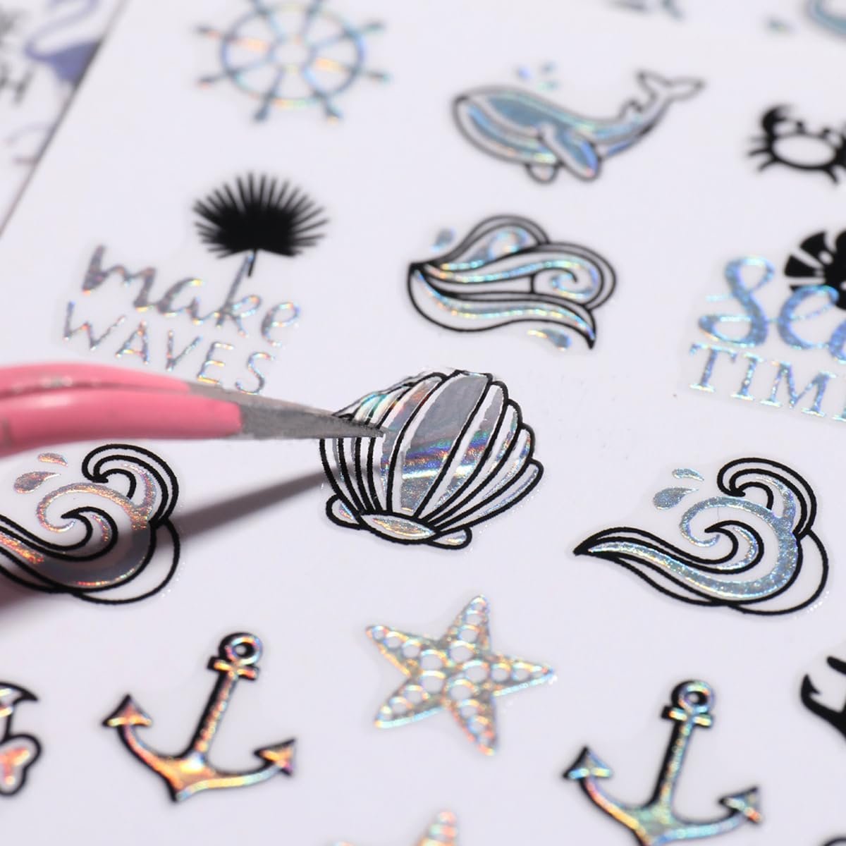 6-Pack Summer Nail Art Stickers – Palm Tree, Starfish & Tropical Coconut Tree Decals for Beach-Themed Manicure - görsel 10