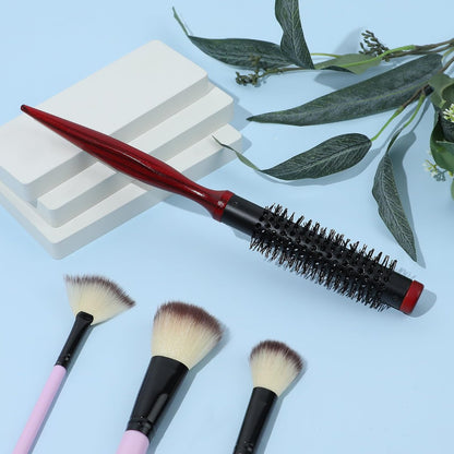 1.2 Inch Small Round Brush for Blow Drying – Mini Quiff Roller Brush with Metal Thermal Barrel & Stiff Nylon Bristles for Short Hair, Bangs, Thin Hair – Salon Blowout Styling Brush for Women