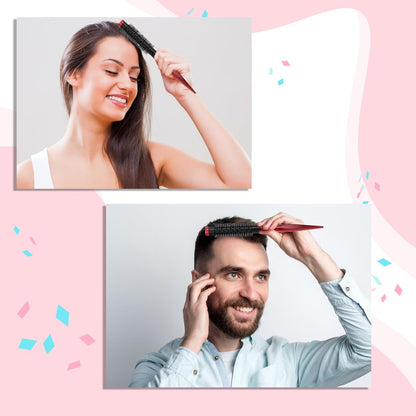 1.2 Inch Small Round Brush for Blow Drying – Mini Quiff Roller Brush with Metal Thermal Barrel & Stiff Nylon Bristles for Short Hair, Bangs, Thin Hair – Salon Blowout Styling Brush for Women