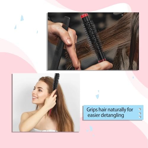 1.2 Inch Small Round Brush for Blow Drying – Mini Quiff Roller Brush with Metal Thermal Barrel & Stiff Nylon Bristles for Short Hair, Bangs, Thin Hair – Salon Blowout Styling Brush for Women - görsel 12