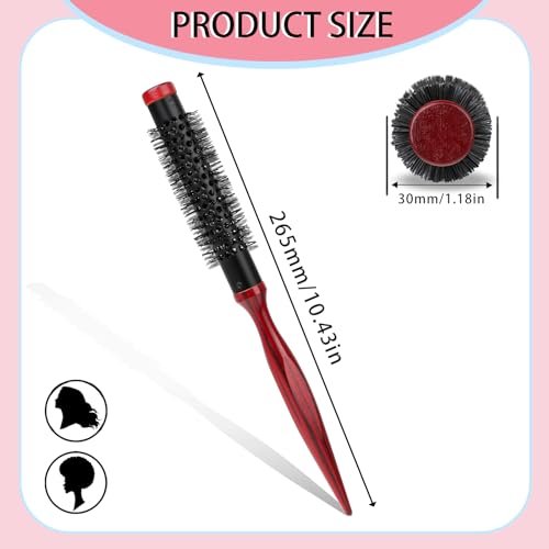 1.2 Inch Small Round Brush for Blow Drying – Mini Quiff Roller Brush with Metal Thermal Barrel & Stiff Nylon Bristles for Short Hair, Bangs, Thin Hair – Salon Blowout Styling Brush for Women - görsel 10