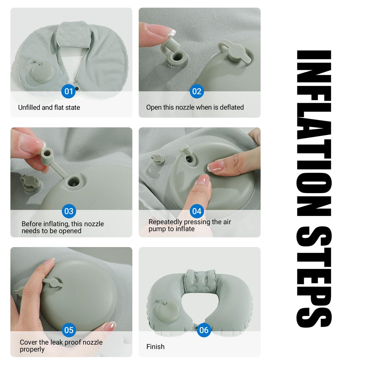 MABOZOO U-Shaped Hot Bathtub Pillow - Inflatable Spa Pillow with Adjustable Button for Neck Support & Leg Pillow for Relaxation Avelisse