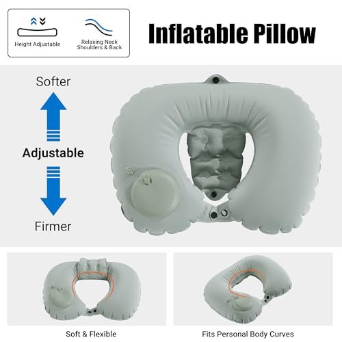 MABOZOO U-Shaped Hot Bathtub Pillow - Inflatable Spa Pillow with Adjustable Button for Neck Support & Leg Pillow for Relaxation Avelisse