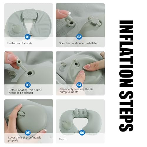 MABOZOO U-Shaped Hot Bathtub Pillow - Inflatable Spa Pillow with Adjustable Button for Neck Support & Leg Pillow for Relaxation Avelisse