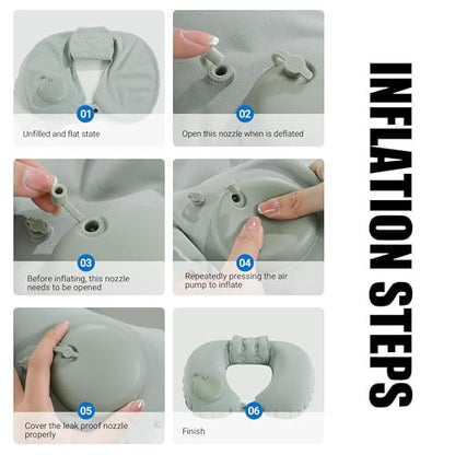 MABOZOO U-Shaped Hot Bathtub Pillow - Inflatable Spa Pillow with Adjustable Button for Neck Support & Leg Pillow for Relaxation Avelisse