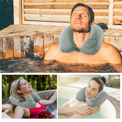 MABOZOO U-Shaped Hot Bathtub Pillow - Inflatable Spa Pillow with Adjustable Button for Neck Support & Leg Pillow for Relaxation Avelisse