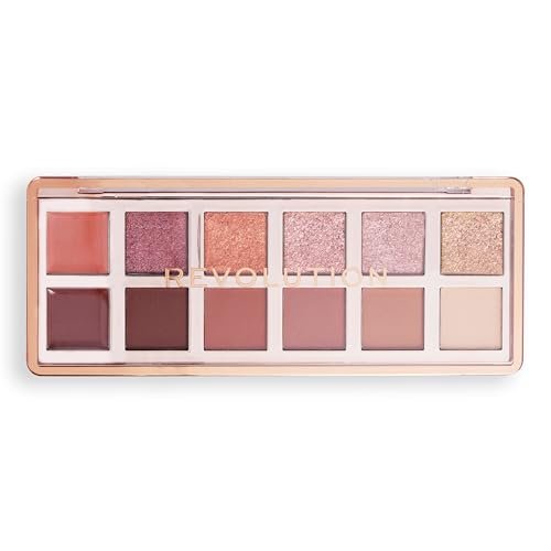 Revolution The True Icon Bronze Palette - 12 Matte & Shimmer Eyeshadows, Long-Lasting & Blendable, Vegan & Cruelty-Free, 3.53 oz Avelisse