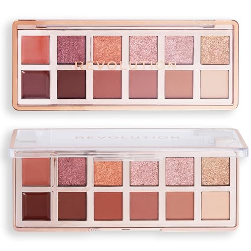 Revolution The True Icon Bronze Palette - 12 Matte & Shimmer Eyeshadows, Long-Lasting & Blendable, Vegan & Cruelty-Free, 3.53 oz Avelisse