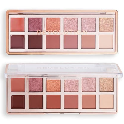 Revolution The True Icon Bronze Palette - 12 Matte & Shimmer Eyeshadows, Long-Lasting & Blendable, Vegan & Cruelty-Free, 3.53 oz Avelisse
