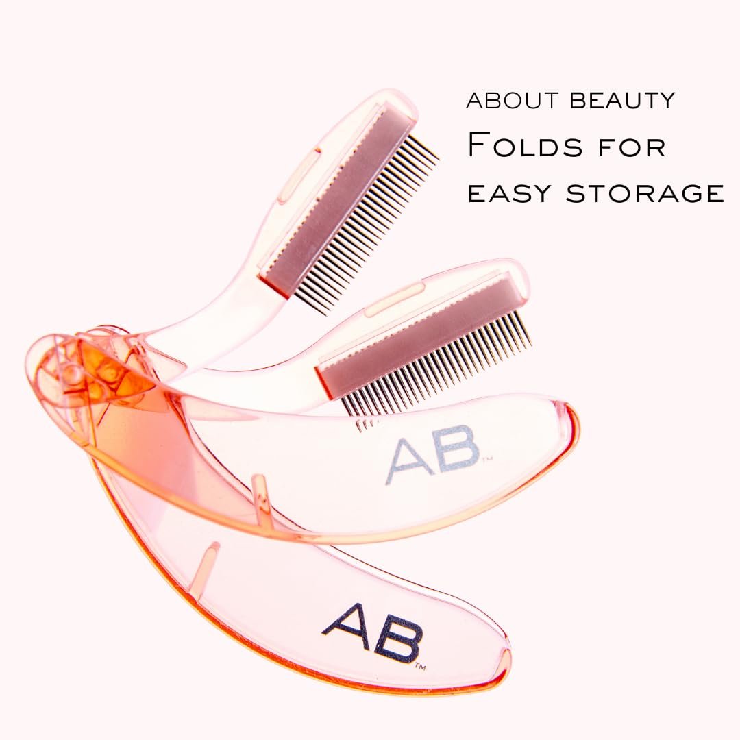 About Beauty Lash Lover Folding Eyelash Comb - 2 Count, Lift, Separate & Define Eyelashes, Prevent Mascara from Clumping, Professional Quality Stainless Steel - görsel 5