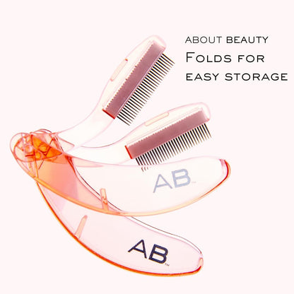 About Beauty Lash Lover Folding Eyelash Comb - 2 Count, Lift, Separate & Define Eyelashes, Prevent Mascara from Clumping, Professional Quality Stainless Steel