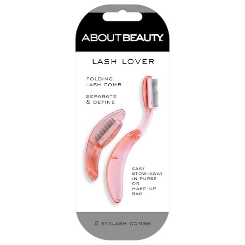 About Beauty Lash Lover Folding Eyelash Comb - 2 Count, Lift, Separate & Define Eyelashes, Prevent Mascara from Clumping, Professional Quality Stainless Steel - görsel 2