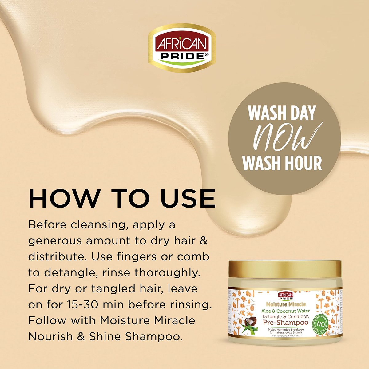 African Pride Moisture Miracle 3-in-1 Set for Natural Coils & Curls - Sulfate Free, Color Safe, 16 oz Avelisse