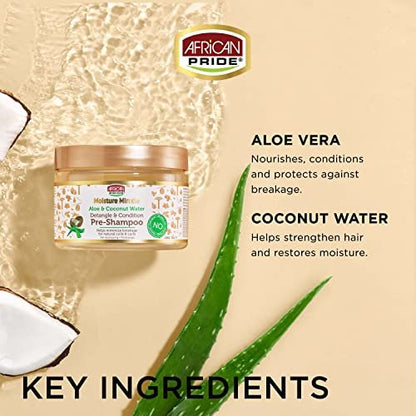 African Pride Moisture Miracle 3-in-1 Set for Natural Coils & Curls - Sulfate Free, Color Safe, 16 oz Avelisse