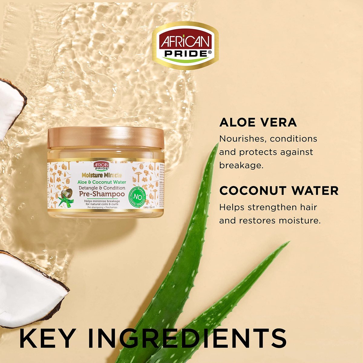 African Pride Moisture Miracle 3-in-1 Set for Natural Coils & Curls - Sulfate Free, Color Safe, 16 oz Avelisse