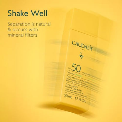 Caudalie Vinosun Protect Daily Mineral Sunscreen SPF50 - 50 mL (1.7 Fl Oz) - Face Sun Protection Avelisse