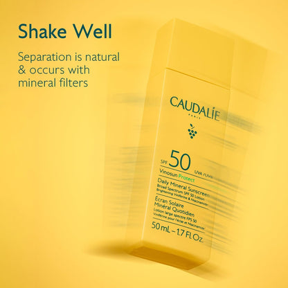 Caudalie Vinosun Protect Daily Mineral Sunscreen SPF50 - 50 mL (1.7 Fl Oz) - Face Sun Protection Avelisse