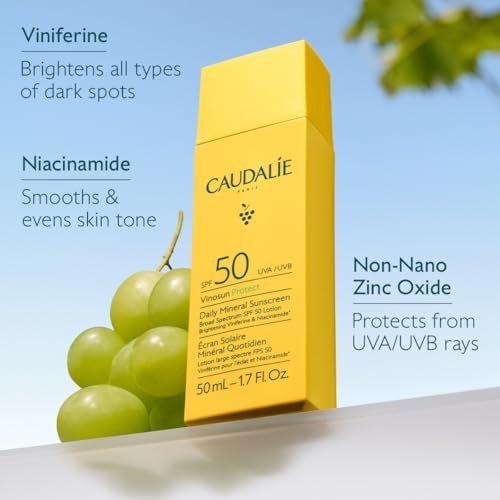 Caudalie Vinosun Protect Daily Mineral Sunscreen SPF50 - 50 mL (1.7 Fl Oz) - Face Sun Protection Avelisse